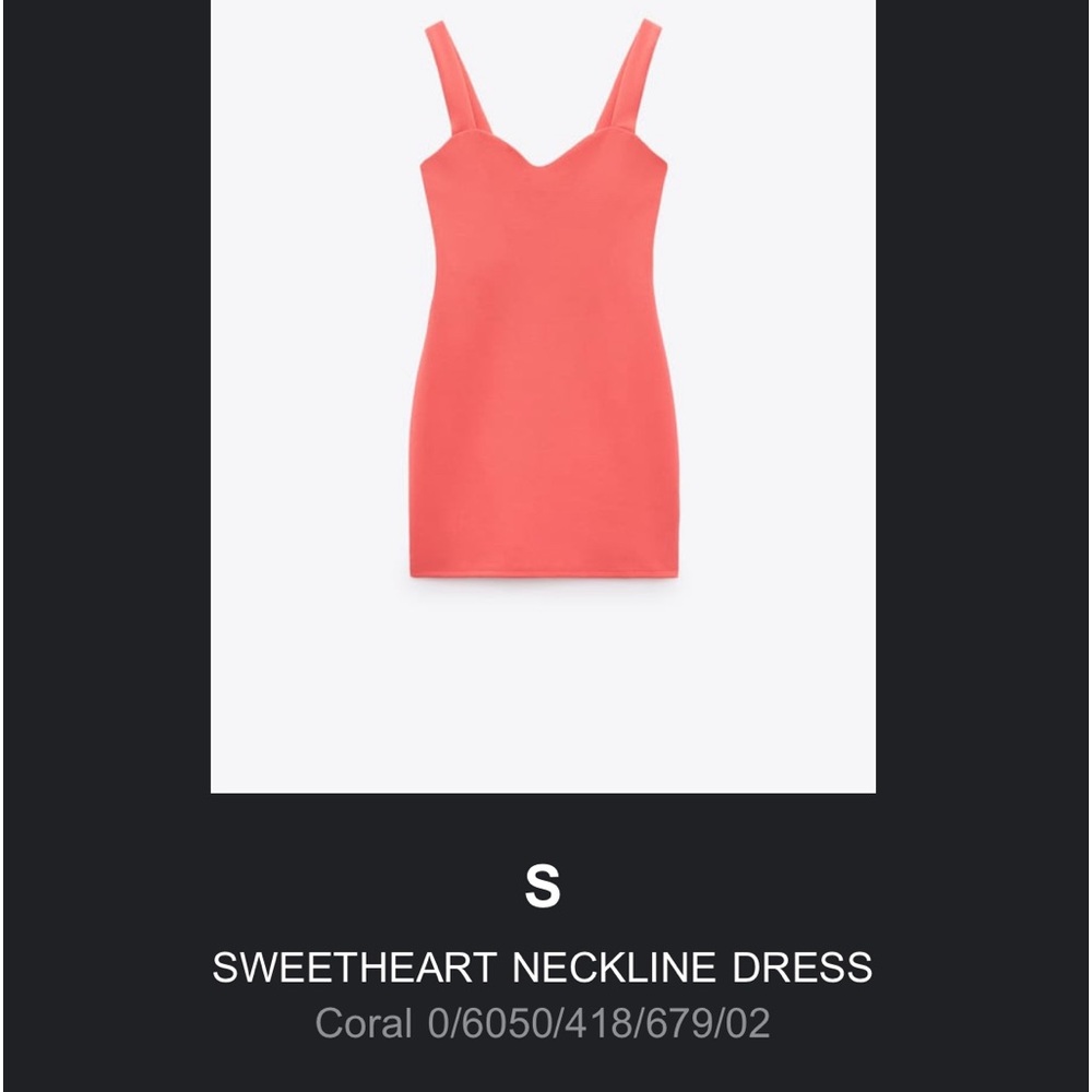Zara Sweetheart Neckline mini dress